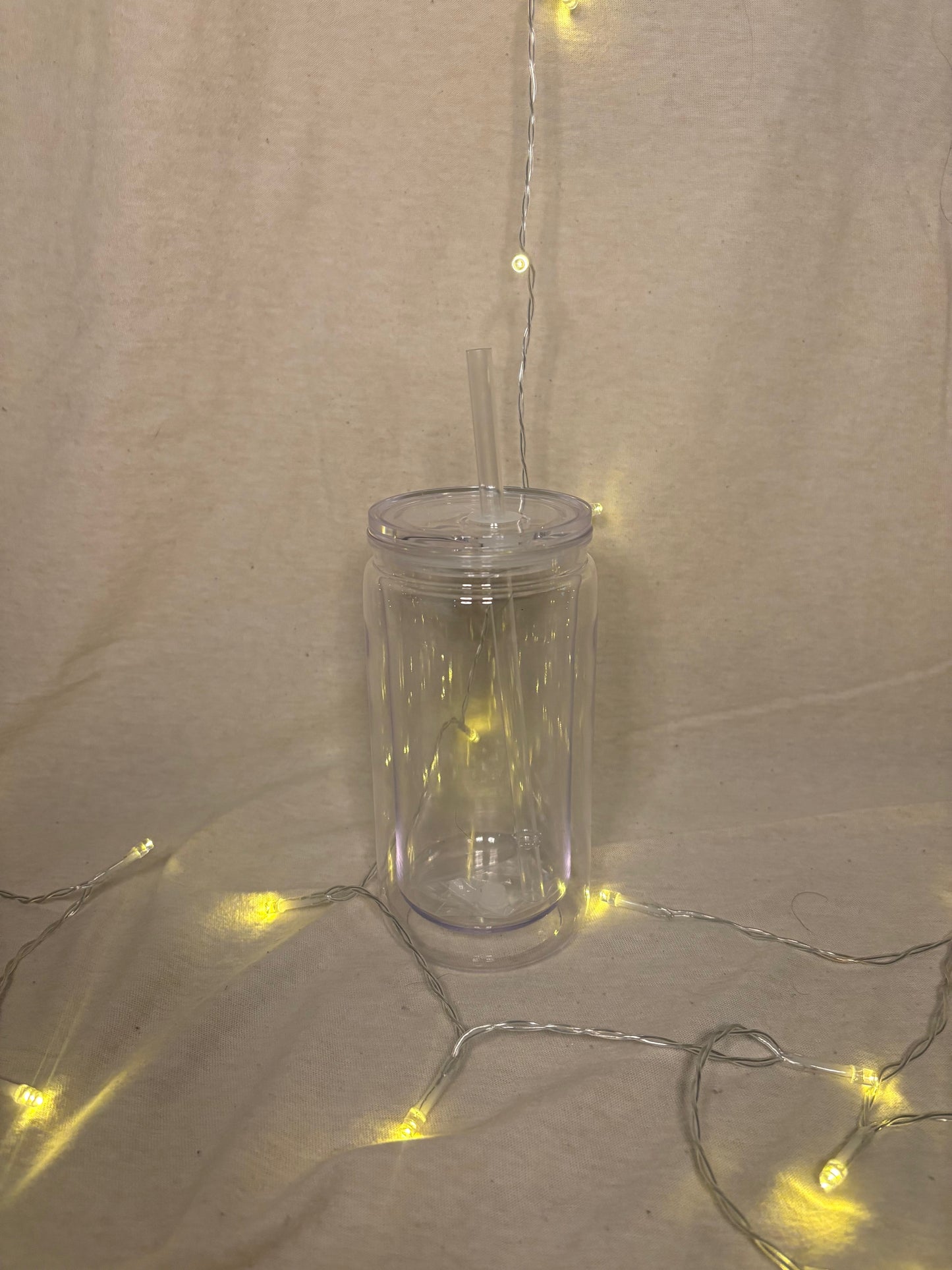 Clear 16 oz Snow Globe Tumbler